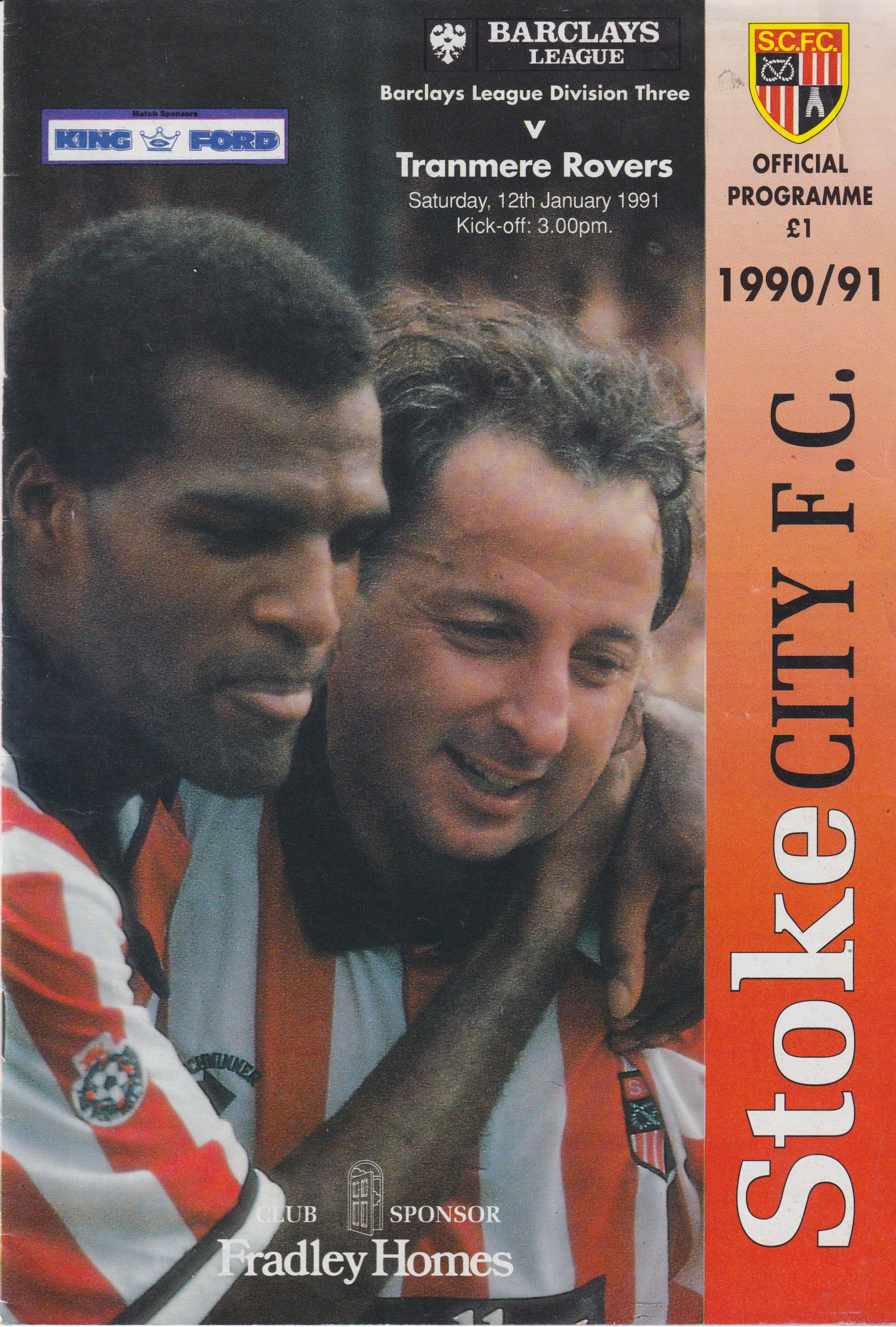 Stoke City v Tranmere Rovers match programme